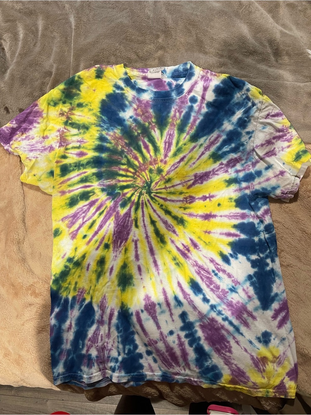 Gildan Spiral Tie-Dye Tee - Yellow, Blue & Purple